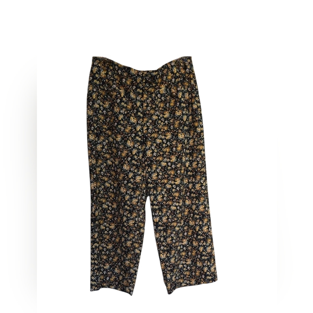 Yellow and Black Boot Cut Pants with Flare Design